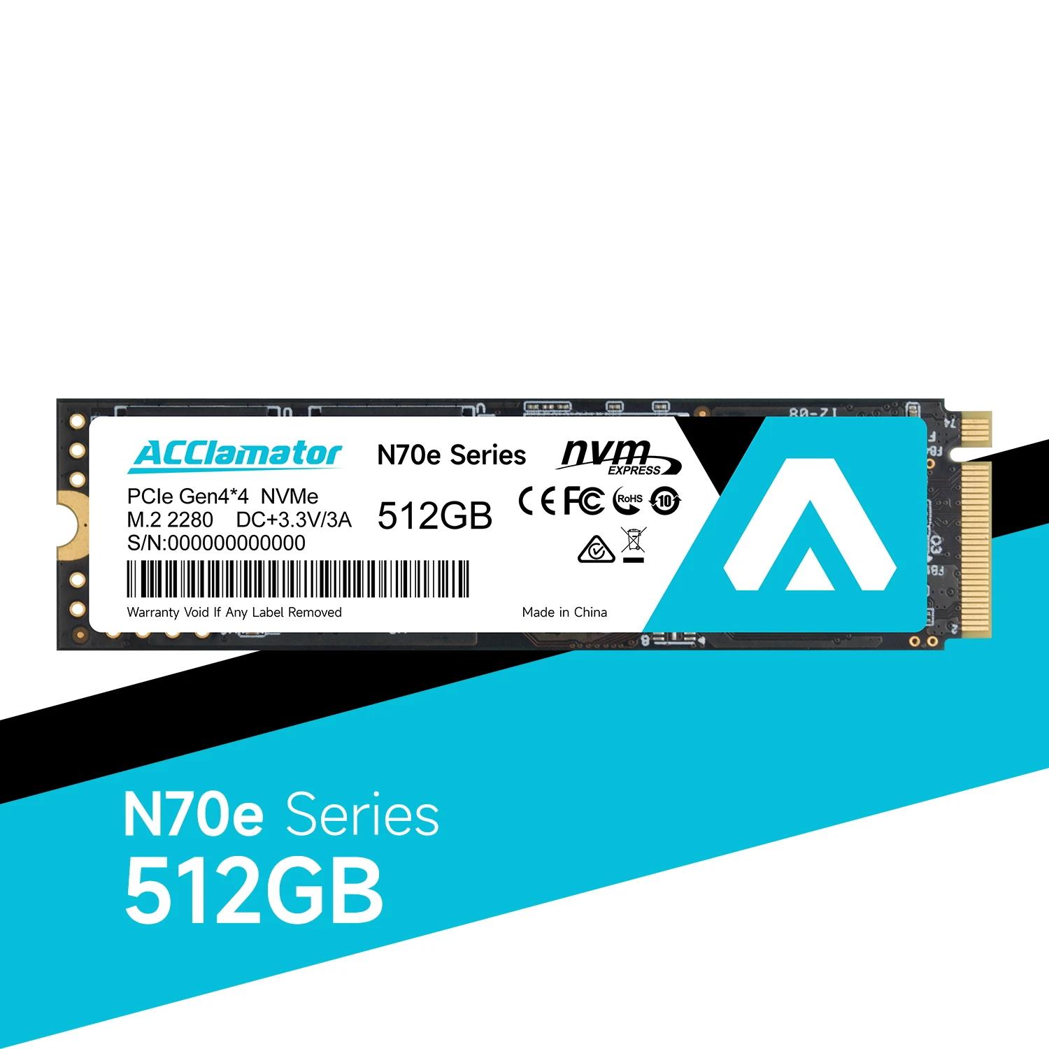 Acclamator N70E SSD 512GB 1TB 2TB PCIe 4x4 NVMe б 7300 MB M2 2280  ָ Ʈ ̺, PC ƮϿ PS5  ȣȯ 